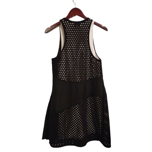 3.1 Phillip Lim Laser Cut Polka Dot Gathered Front Dress Size 2 Black - Picture 3 of 10